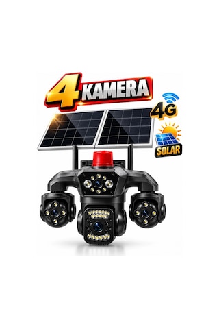 Hieasy 80-gz 8mp 4 Kamera 4g Solar Sim Ptz Sesli Akıllı Hibrit Zoom Güvenlik Kamera 7/24 Koruma