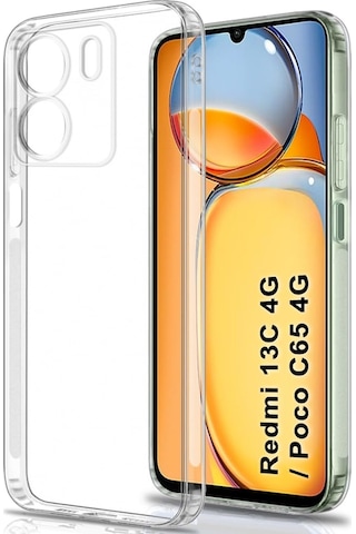 Xiaomi Poco C65 4g İle Uyumlu Kılıf Şeffaf Kamera Korumalı Esnek Silikon Telefon Kılıfı Kapak