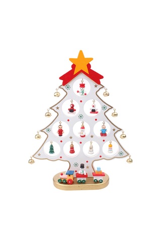 Wezone "ahşap Noel Ağacı Dekoru - 10.62 İnç Asılı Süslemeli İç/dış Mekan Parti Süsü" Beyaz