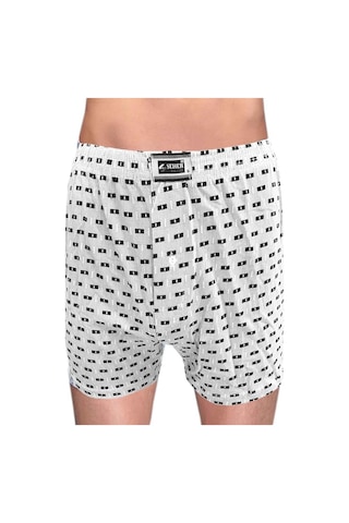 Seher Yıldızı Desenli Düğmeli Erkek Boxer 6 Adet Çok Renkli