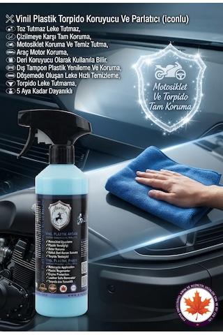 Abrias Vinil Plastik Aksam Tropido Koruyucu Ve Parlatıcı Pro 500ml + Süper Lazer Kesim Bez 1 Adet