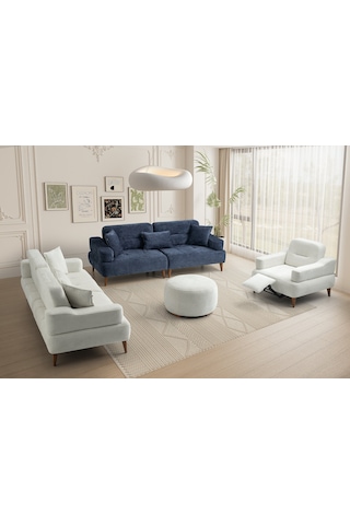 Neo Ayak Uzatmalı Beyaz Berjer Beyaz