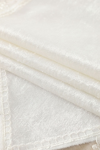 Favora Fatih Güpürlü Kadife Runner Ekru