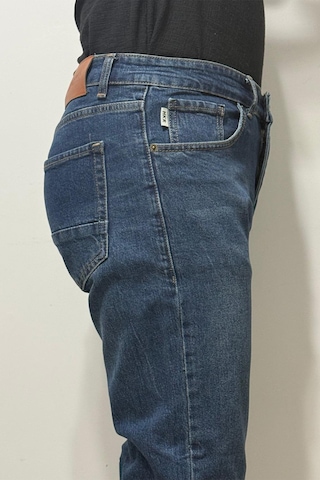Hacker Denim Hacker Dmctekstil Erkek Y1002 Yüksek Bel Rahat Kesim Boru Paça Jean Pantolon Lacivert