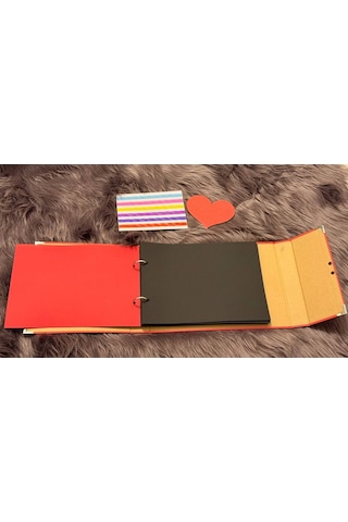 Kalpli Kapaklı Fotoğraf Albümü Metal Kilitli, Scrapbook Uyumlu 26 18 Cm