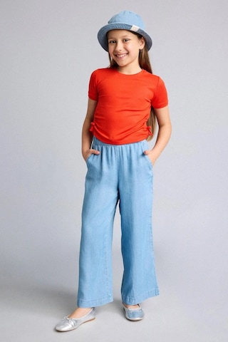 Defacto Culotte Geniş Paça Açık Mavi Jean Pantolon Kız Çocuk G0252a826smnm39 Mavi-nm39