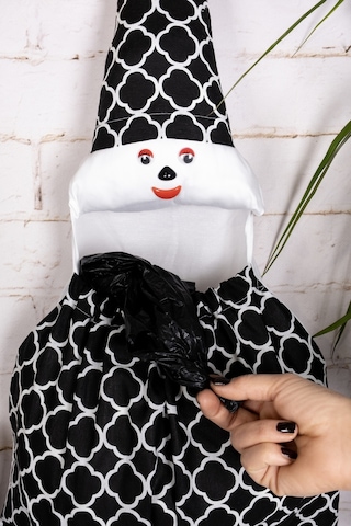 Çok Amaçlı Lastikli Poşetlik , Poşetler Için Sevimli Dekoratif Düzenleyici Mutfak Aksesuarı & Siyah