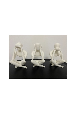 3'lü Set Meditasyon Modern Biblo Masa Üstü Biblo, Görmedim Duymadım Bilmiyorum Hean Speak See 05910206
