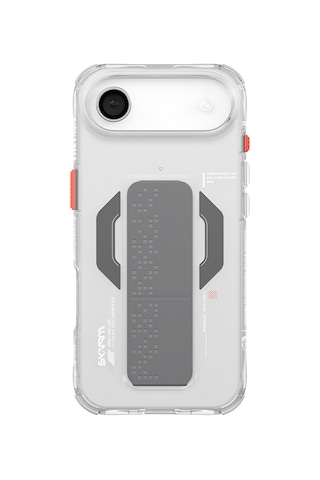 Apple Uyumlu iPhone 17 Air Kılıf M-safe Şarj Özellikli Airbag Tasarımlı Standlı Skinarma Haxa Kapak Şeffaf Şeffaf