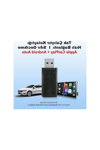 Kablosuz Apple Carplay Ve Android Auto Adaptörü, 2'si 1 Arada Pratik Çözüm