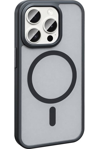 Apple Uyumlu iPhone 15 Pro Max Kılıf Magsafe Şarj Özellikli Mat Arka Yüzey Sio Kılıf