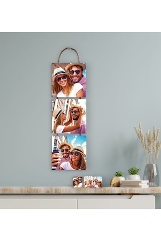 Kişiye Özel Yağlıboya Tasarımlı 3 Parça Ipli Ahşap Tablo Seti-1