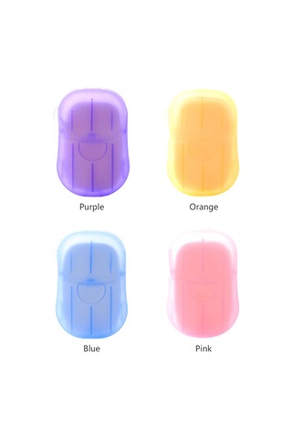 Geeksen Seyahat İçin Tek Kullanımlık Sabun Kağıdı Kutulu - 20 Adet Mini Sabun Parçacığı, El Yıkama, Temiz Ve Hijyenik, Hafif Ve Taşınabilir, Mor Mor