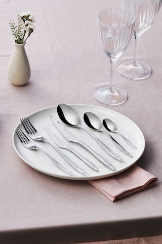 Karaca Elegance Holey Platin 12 Kişilik 84 Parça Çatal Kaşık Bıçak Takımı