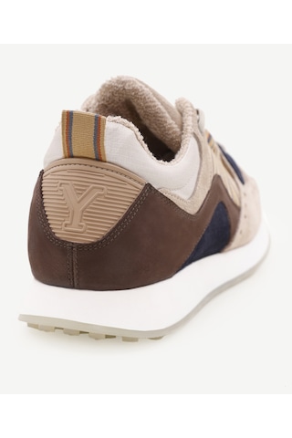 Yargıcı Grogren Detaylı Deri Sneaker Kum
