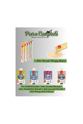 Purecanpati Kedi Ödül 5 Çeşit Karışık Krema ve 4 Çeşit Et Ezmesi