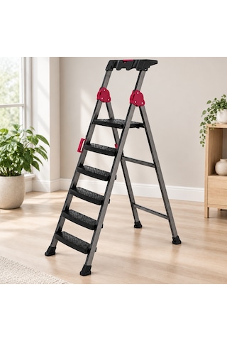 Basamaklı Metal Merdiven 5+1 150 Kg Aklby-bsva58 Standart