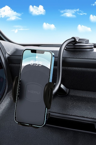 Araç Içi Uzayan Ayarlanabilir Telefon Tutucu Cam Ve Torpido Için Ücret İade Garantili Siyah