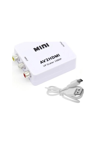 Ally Av To Hdmı Mini Dönüştürücü Rca Kompozit Ses Ve Görüntü Çevirici Full Hd 1080p 720p Pal Ntsc Usb Güç Mh-hs7102-6676