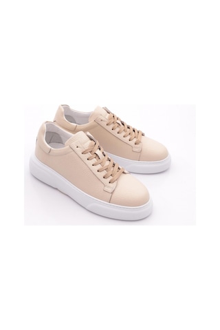 Dgn Leo Erkek Sneakers Ayakkabi Bej Floater Beyaz