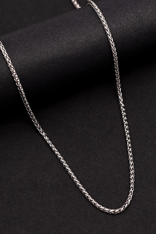 3mm Orta Kalınlıkta Yuvarlak Kral Model Çelik Erkek Kolye Sevgiliye Eşe Babaya Zincir Beyaz