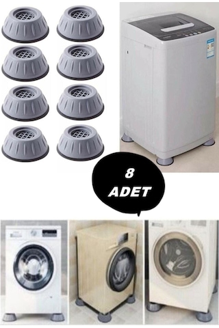 İsgstore Beyaz Eşya Altlığı Ayağı 8 Adet Çamaşır Bulaşık Makinası Buzdolabı Yükseltici Titreşim Önleyici