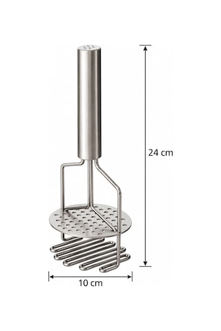Çift Fonksiyonlu Paslanmaz Çelik Patates Ezici 24 Cm