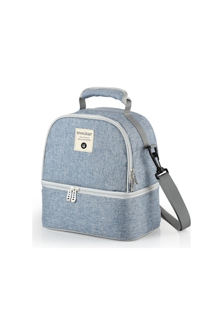 Neevoyu Denim Mavi Emzik Muhafaza Çantası - 3 Katlı Tasarım, 3 Biberon + Emziği Aksesuarı Taşıma Kapasitesi, Lezzeti Tazeliği Sağlar Mavi
