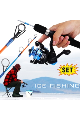 Sougayilang Buz Olta Ve Makara Seti Çok Renkli Metal Kılavuz Doğa Sporları Buz Olta Takımı Seti