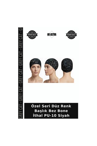Grey Cat Özel Seri Düz Renk Başlık Bez Bone İthal Pu-10 Siyah