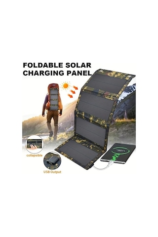Besthome1 Dream011 1 Adet Taşınabilir Katlanabilir Güneş Paneli Siyah Usb Arayüzü Telefon Tablet Şarj Kampçılık Seyahat Monokr