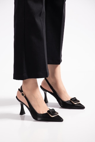 Suins Astelia Model Tokalı Kadın Stiletto Ayakkabı Siyah