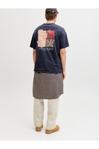 Jack & Jones Montauk Allover Print Erkek Lacivert Tişört 12292148-ogy