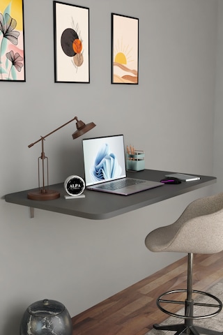 Katlanabilir Duvara Monte Masa - 50x90 Cm Ofis, Ev Çalışma Masası Antrasit