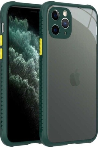 Apple Uyumlu iPhone 11 Pro Kılıf Zore Kaff Kapak Koyu Yeşil