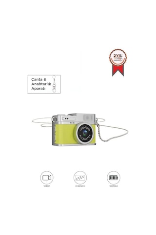 Mini Dijital Kamera Selfie Video Vlog Kamerası Mini Anahtarlık 1080p Cmr35 Sarı Diğer