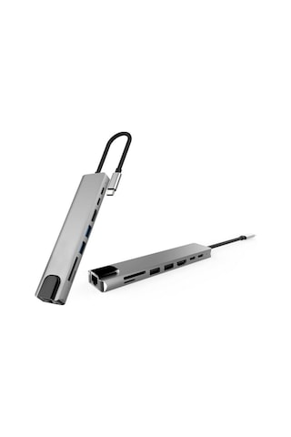 Type-c Apple Uyumlu MacBook Matebook Rj45 Ethernet Usb 3.0 Kart Okuyucu Hdmi Çevirici