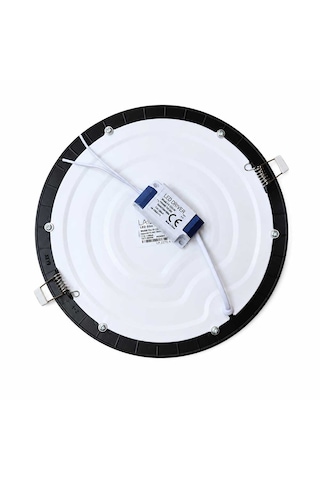 Lampist Siyah Çerçeveli Slim Sıva Altı Panel Led 18w 22 Cm Günışığı Işık Beyaz - Siyah