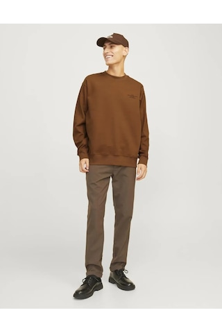 Jack & Jones Jprblachad Branding Erkek Sweatshirt Kahverengi