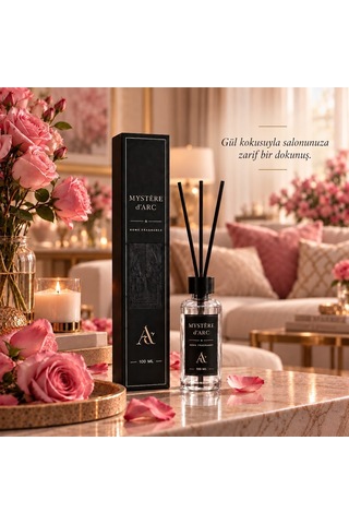 Premium Oda Kokusu Bambu Çubuklu Beyaz Şişe 100 Ml Gül