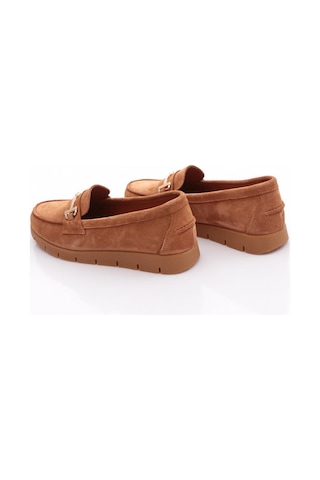 Dgn 5604-6 Kadin Loafer Ayakkabi Taba Süet