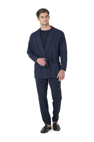 Pierre Cardin 5640 Erkek Triko Sabahlıklı 5'li Pijama Takım-lacivert Lacivert