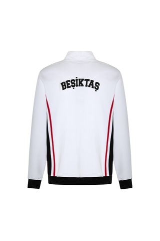 Beşiktaş Orijinal Lisanslı Fermuarlı Sweatshirt 25/26 Sezon BEYAZ