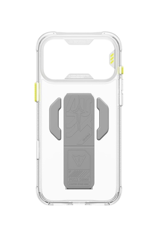 Apple Uyumlu iPhone 18 Pro Max Kılıf M-safeli Teknoloji Desenli Skinarma Helio Ce Mag Charge Standlı Kapak Şeffaf