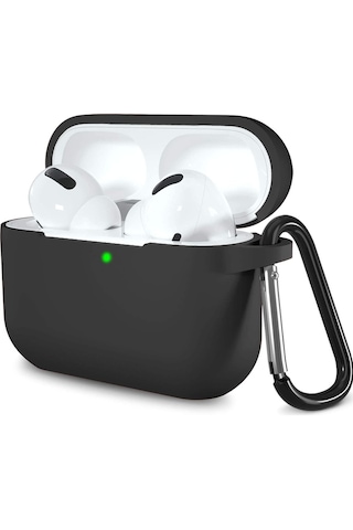 Airpods Pro 3 2025 Uyumlu Mat Silikon Kılıf 1 Kalite +kanca Siyah