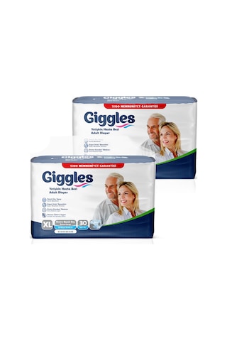 Giggles Yetişkin Bel Bağlamalı Hasta Bezi Extralarge 2 x 30'Lu