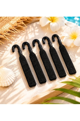 Plastik Kancalı Lastik Saç Tokası Seti, Kadın Toka 6'lı Set Siyah Diğer