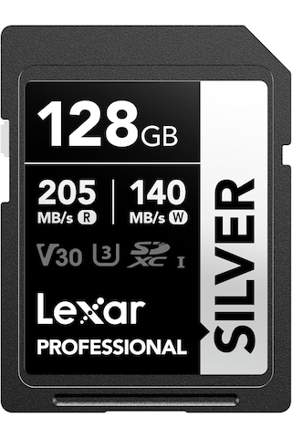 Lexar Silver 128 Gb U3 V30 4k Sd Hafıza Kartı 205 Mb/s