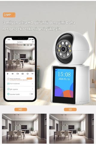 1080p Bebek İzleme Monitörü Kapalı Gözetim Video Çağrı 2.8 İnç