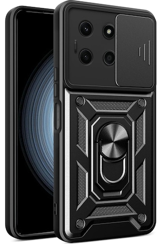 İnfinix Note 30 Kılıf Pars Lens Sürgülü Yüzüklü Standlı Korumalı Kılıf